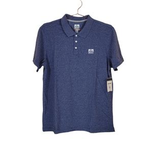 REEF Blue Cobb Pique Embroidered Logo Polo Shirt Size L